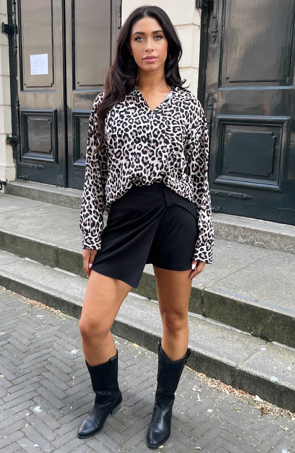 Oversized Leopard Button Blouse – shoparchief, foto 5