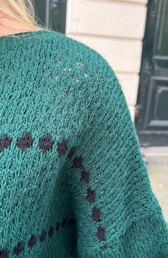 Oversized Stipjes Trui Smaragd – shoparchief, foto 6