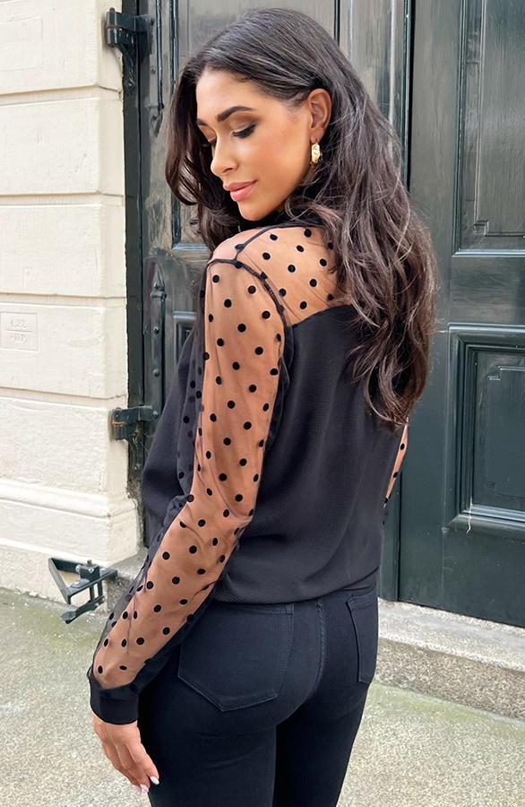 Polkadot Lady Blouse Black 2.0 – shoparchief, foto 2