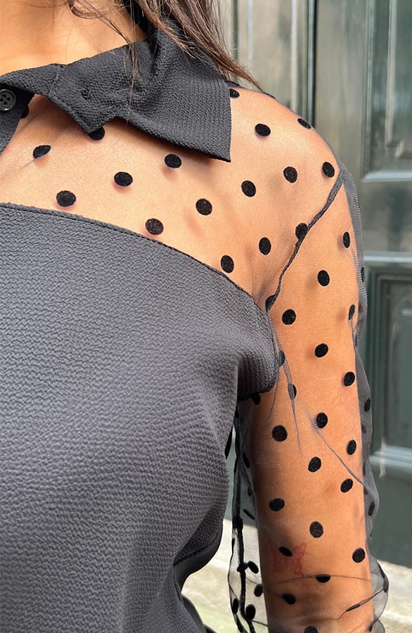 Polkadot Lady Blouse Black 2.0 – shoparchief, foto 5