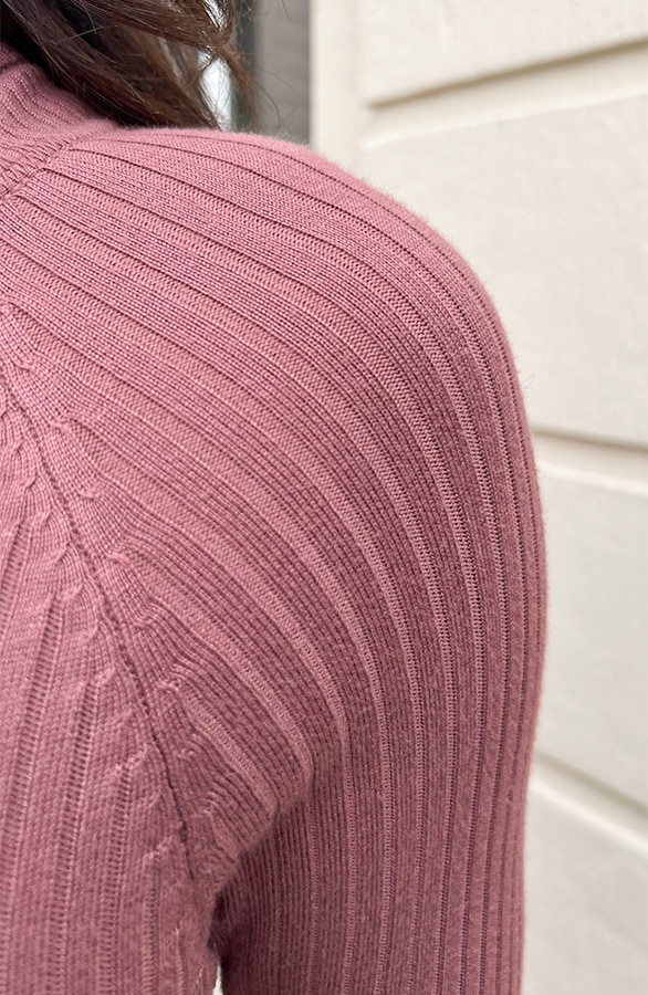 Ribstof Jurk Met Col Dust Pink – shoparchief, foto 8