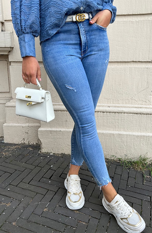 Skinny Jeans High Waist Damaged Hellblau, Alle Kleidung, Foto 2