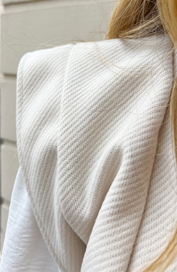 Stripe Gilet Shoulder Detail Light Beige – shoparchief, foto 7