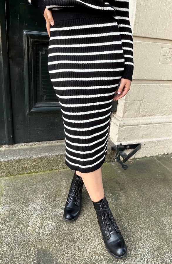 Stripe Rok Zwart – shoparchief, foto 3