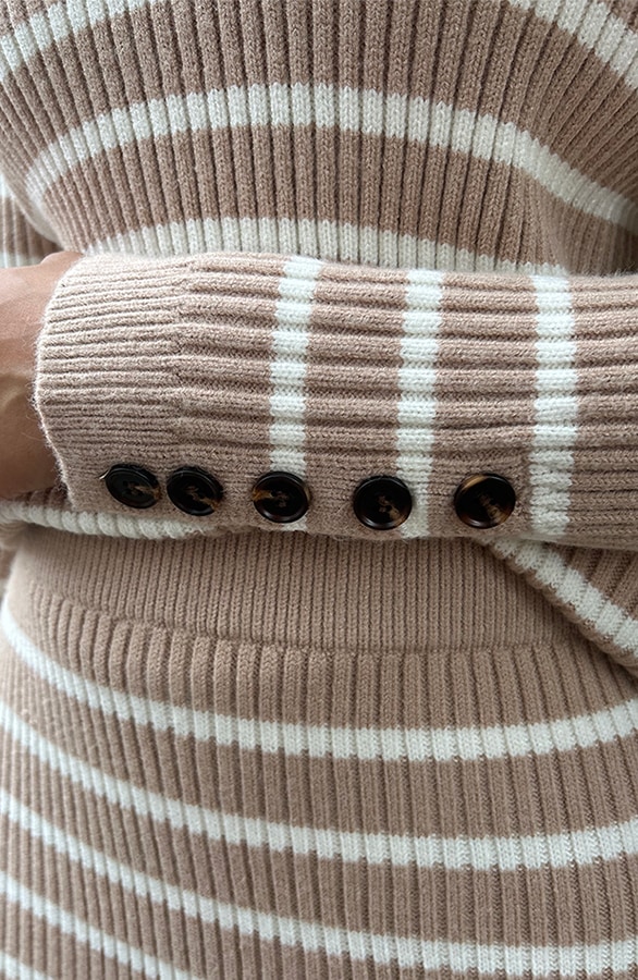 Stripe Sweater Taupe – shoparchief, foto 6