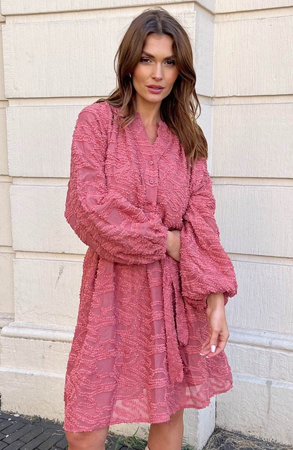 Vienna Jurk Met Wijde Mouwen Dust Roze – shoparchief, foto 3