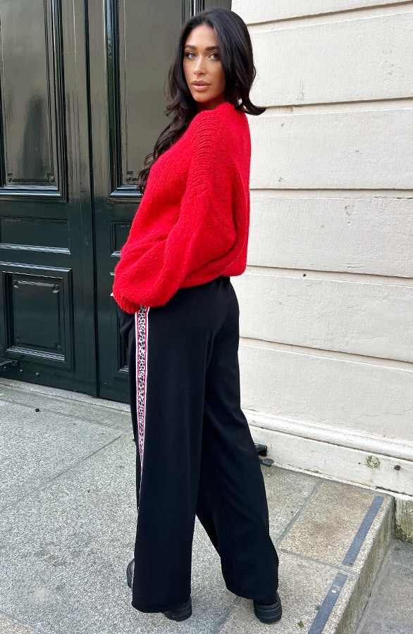 Yves Bies Straight Leg Pantalon Zwart Leopard – shoparchief, foto 9