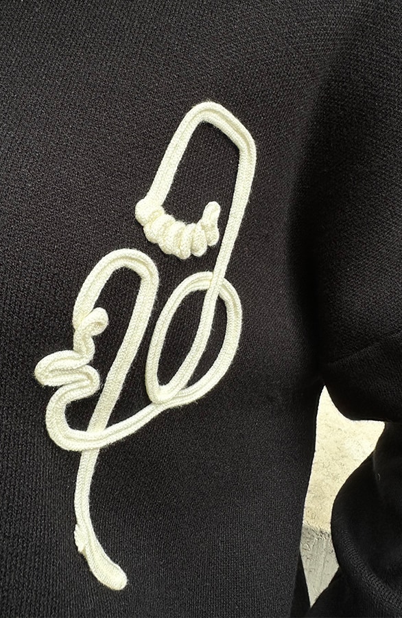 Abstract Embroidery Sweater Zwart – shoparchief, foto 6