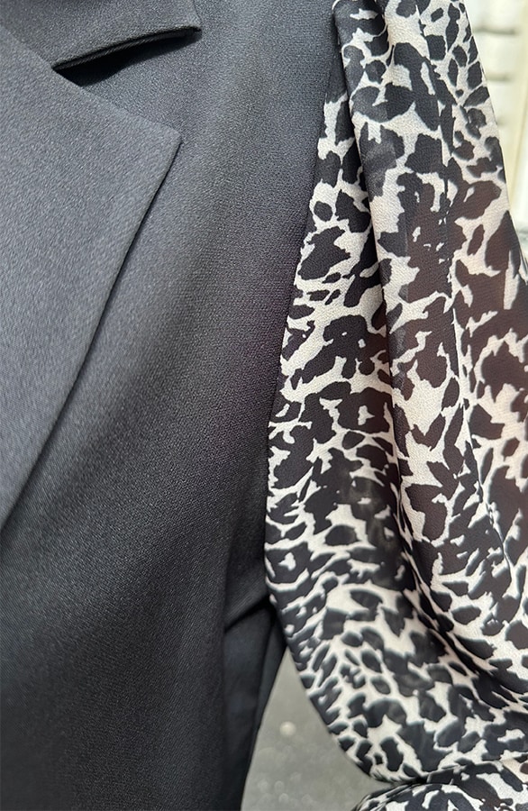 Blazer Panther Puffärmel Schwarz, Westen, Foto 5