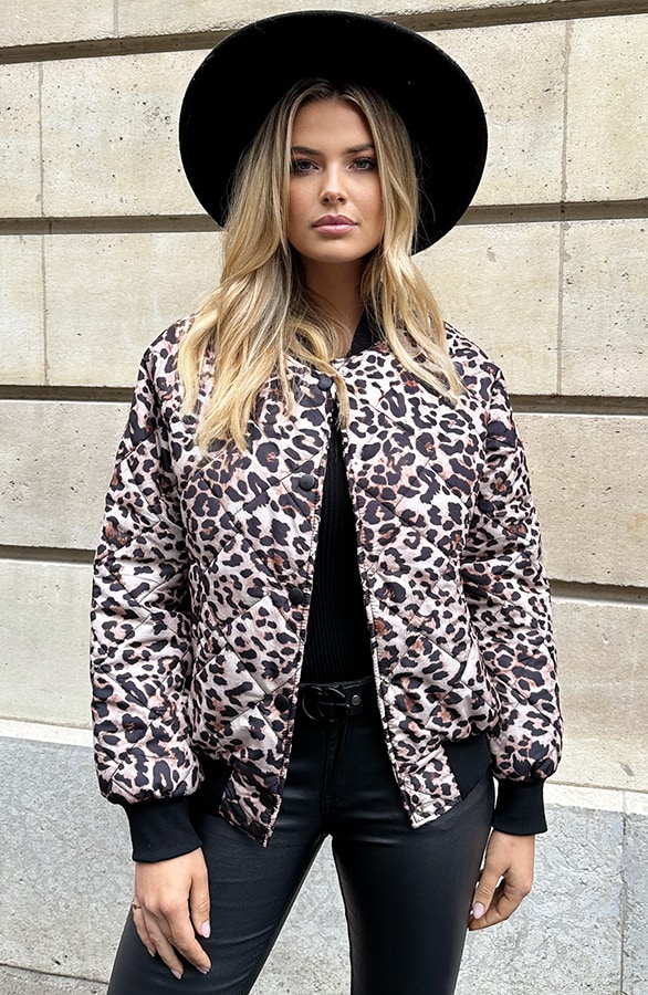 Bomber Jacket Quilted Leopard – shoparchief, foto 4