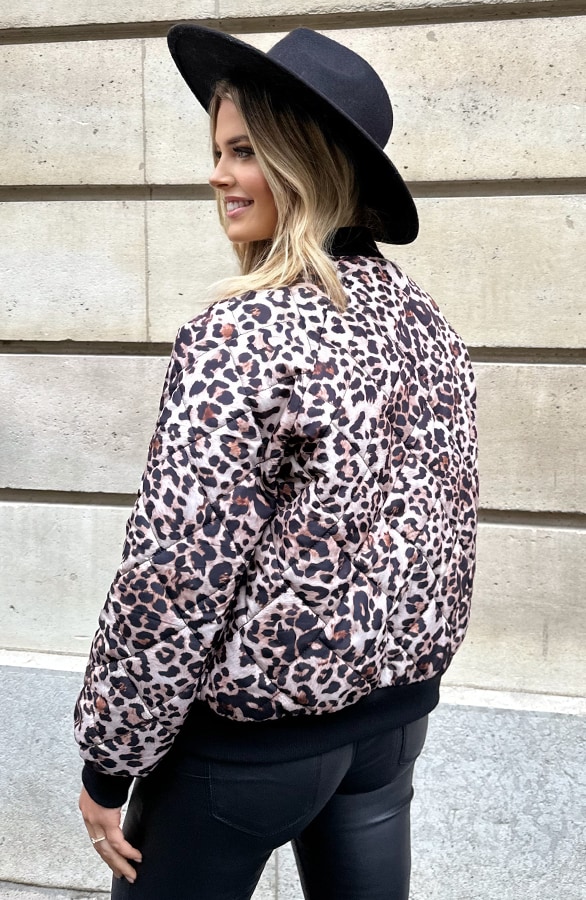 Bomber Jacket Quilted Leopard – shoparchief, foto 5
