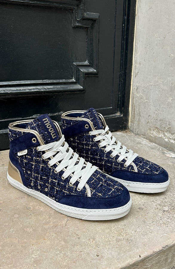 Bouclé Sneakers Goud Marine – shoparchief, foto 2