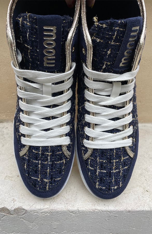 Bouclé Sneakers Goud Marine – shoparchief, foto 6