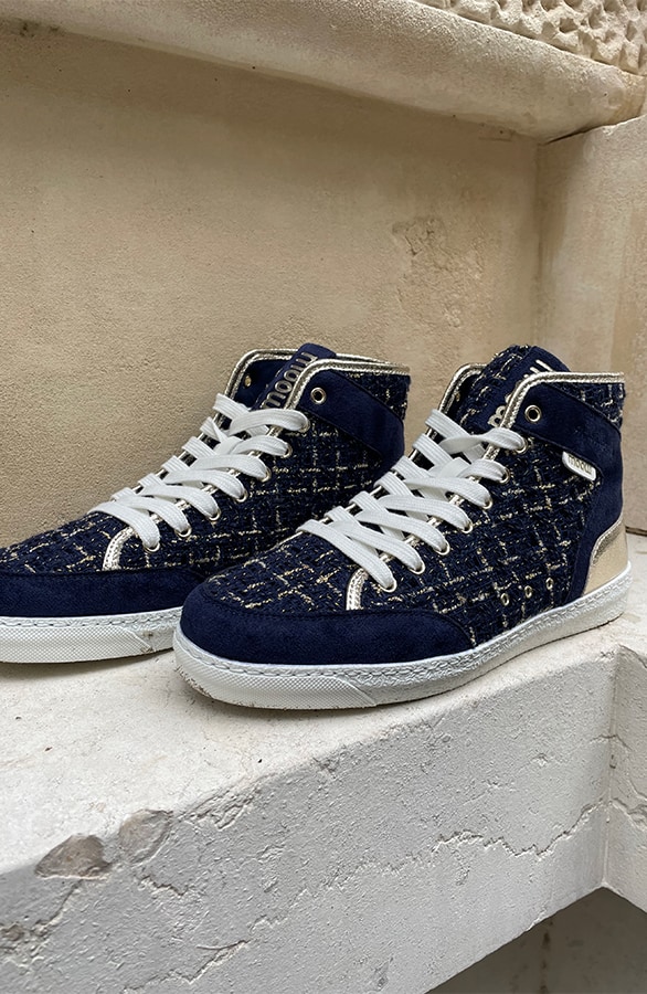 Bouclé Sneakers Goud Marine – shoparchief, foto 5