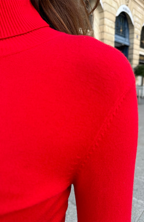 Rollkragenpullover Damen Rot, Foto 5
