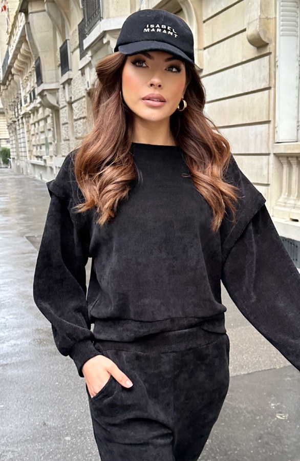 Corduroy Trui Zwart – shoparchief, foto 7