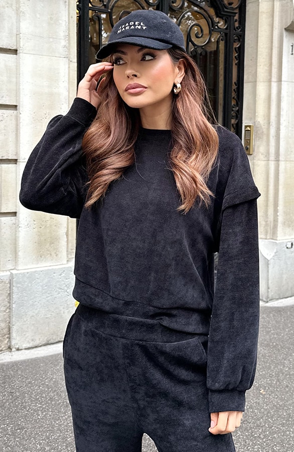 Corduroy Trui Zwart – shoparchief, foto 4