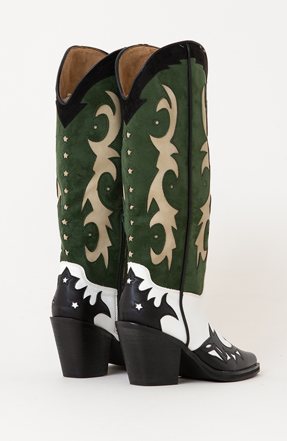 Cowboy Boots Detailed Groen – shoparchief, foto 5