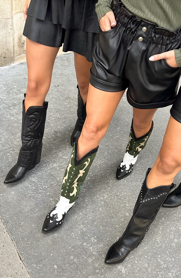 Cowboy Boots Detailed Groen – shoparchief, foto 4