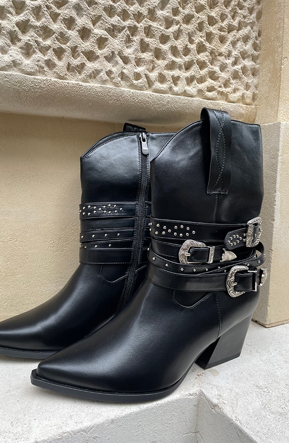 Cowboy Boots Schnalle Schwarz, Shoparchiv, Foto 3