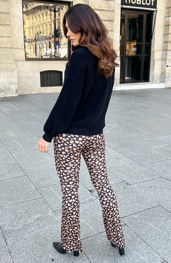 Flared Broek Heart Camel – shoparchief, foto 5