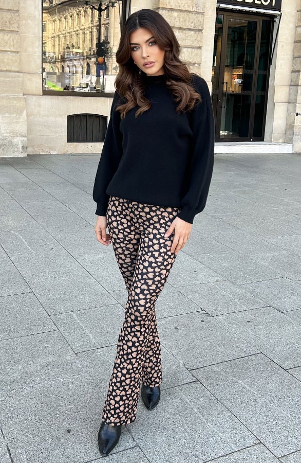 Flared Broek Heart Camel – shoparchief, foto 7