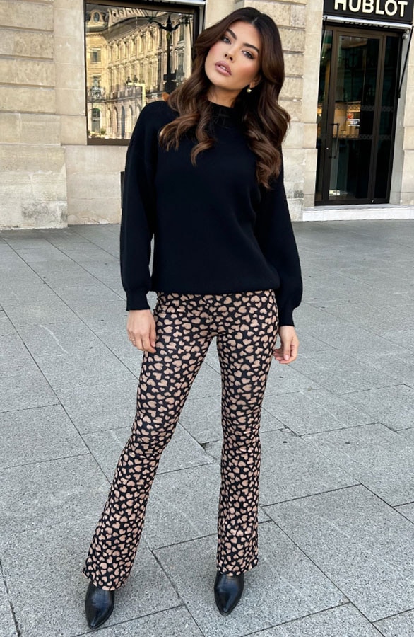 Flared Broek Heart Camel – shoparchief, foto 3