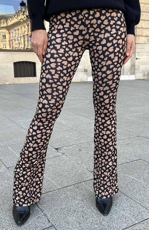 Flared Broek Heart Camel – shoparchief