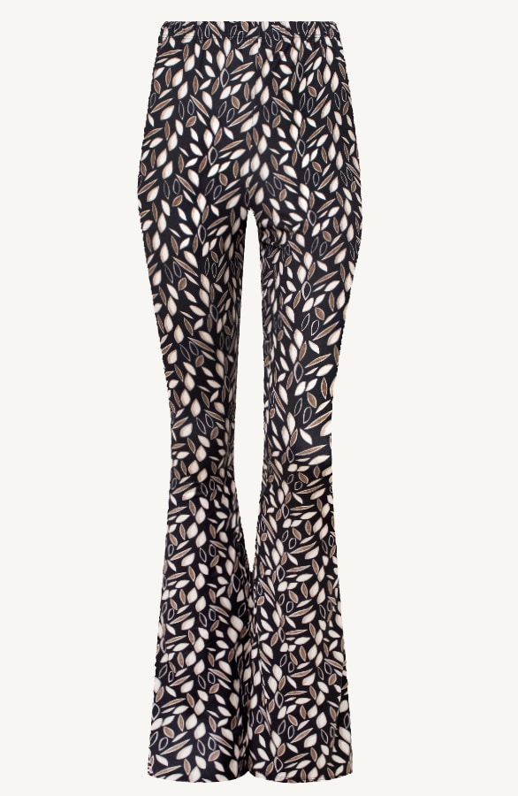Flared Broek Print Zwart Camel – shoparchief, foto 6