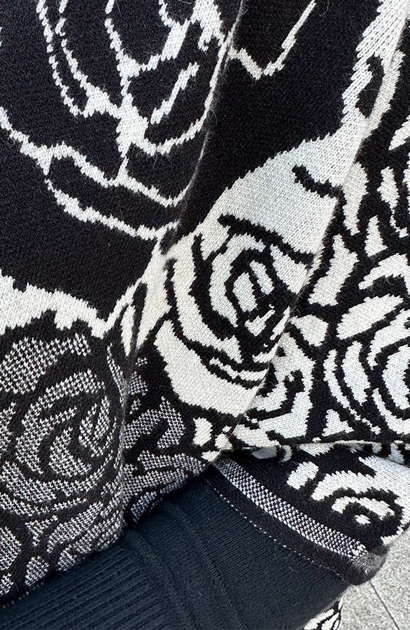 Floral Poncho Zwart – shoparchief, foto 9