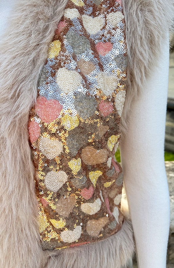Fur Heart Gilet Pailletten – vesten, foto 4