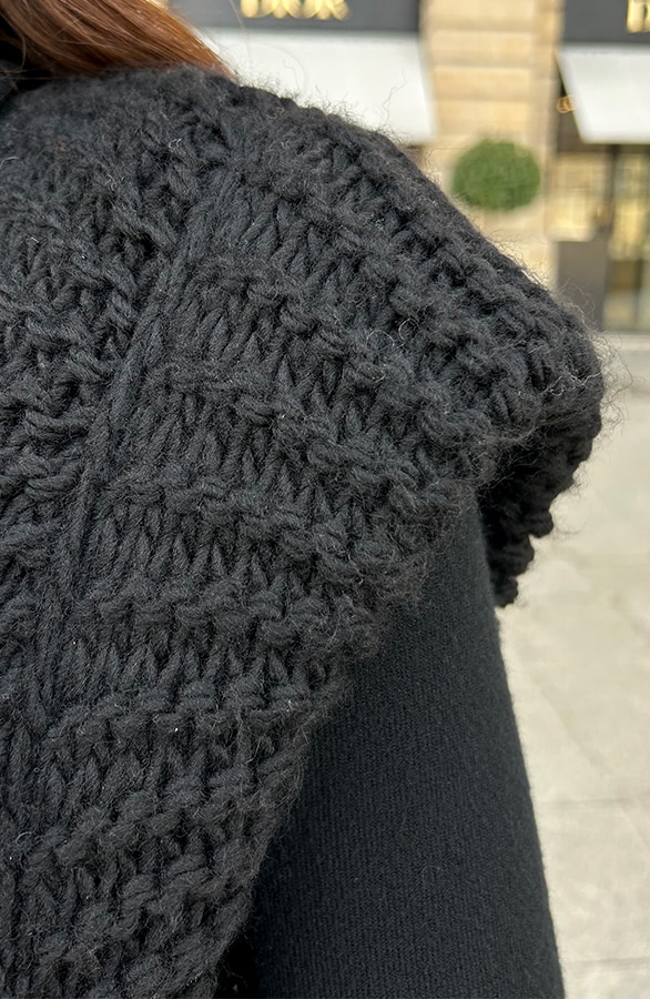 Gebreid Maxi Gilet Zwart – shoparchief, foto 7