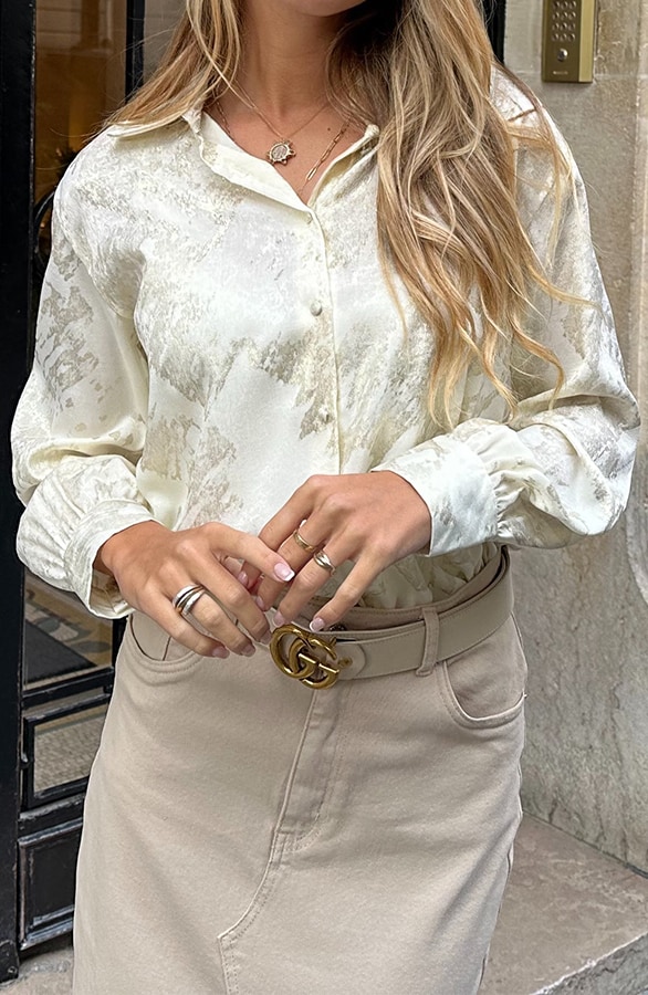 Gouden Detailed Blouse Ecru – shoparchief, foto 4