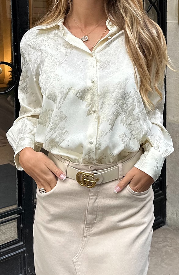Gouden Detailed Blouse Ecru – shoparchief, foto 3