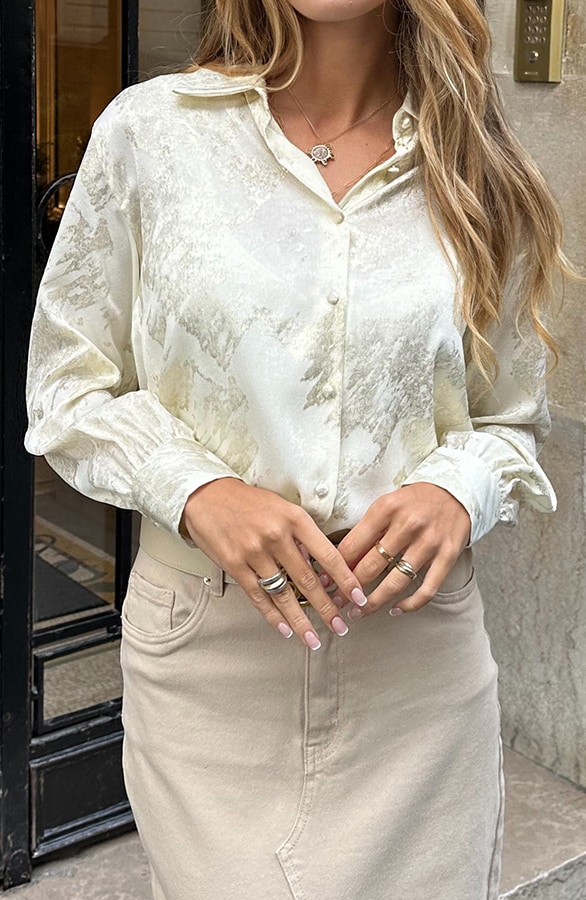 Gouden Detailed Blouse Ecru – shoparchief