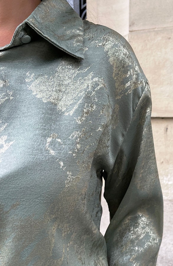 Gouden Detailed Blouse Mint – shoparchief, foto 4