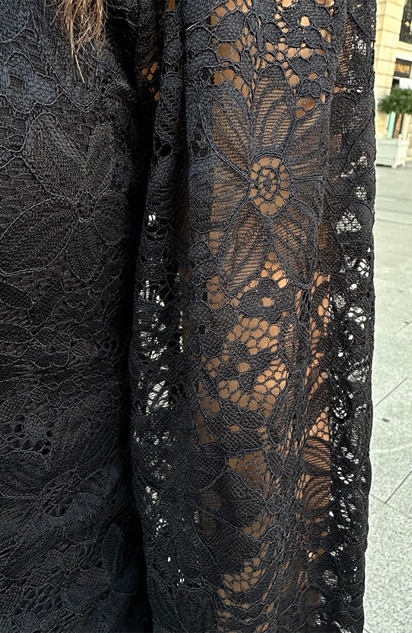 Kanten Pofmouwen Sleeve Zwart – shoparchief, foto 6