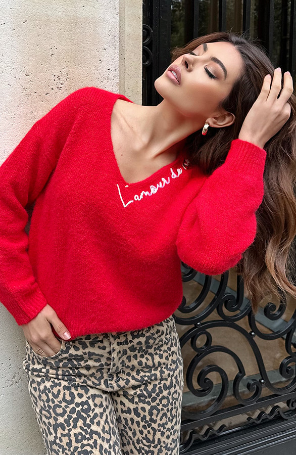 L Amour De Ma Vie Sweater Rood – shoparchief, foto 6