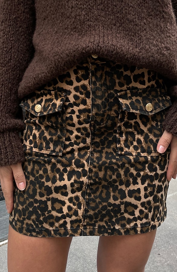 Leopard Denim Pocket Skirt – shoparchief