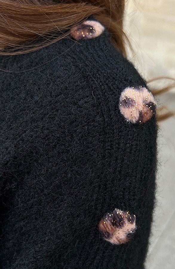 Leopard Pocket Soft Pullover Schwarz, Shoparchiv, Foto 8