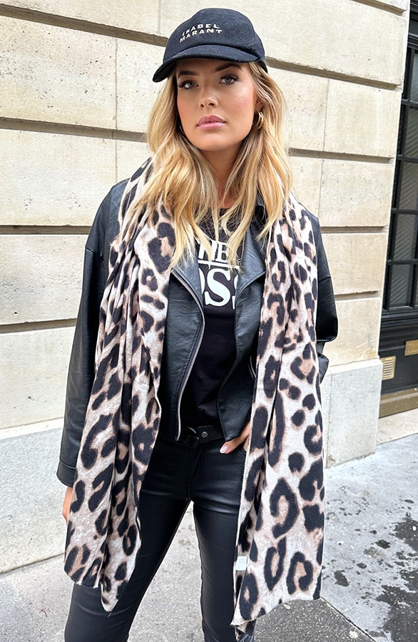 Leopard Sjaal Beige – shoparchief, foto 3