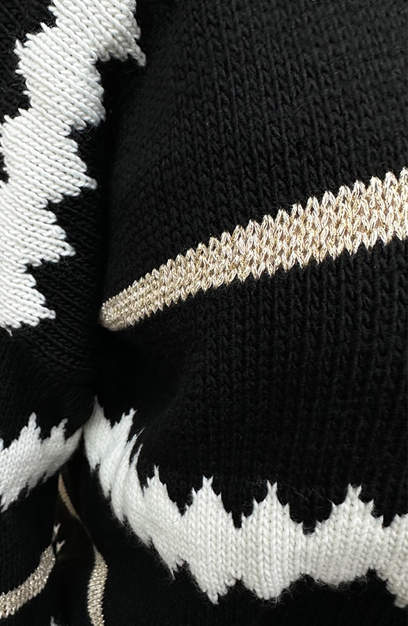 Lurex Zigzag Sweater Zwart – truien, foto 6