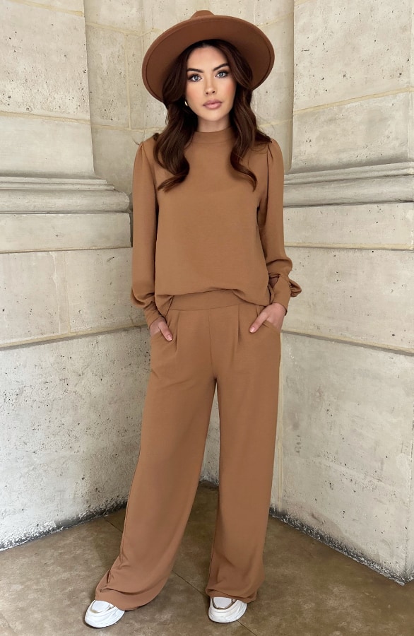 Mila Blouse Long Sleeve Camel – tops, foto 9