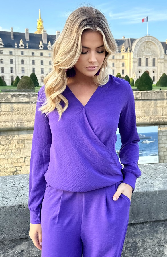 Mila Pantalon Dark Purple Regular – broeken, foto 5
