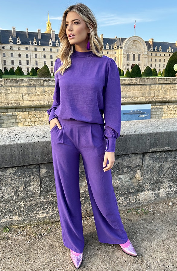 Mila Pantalon Dark Purple Petite – broeken, foto 2