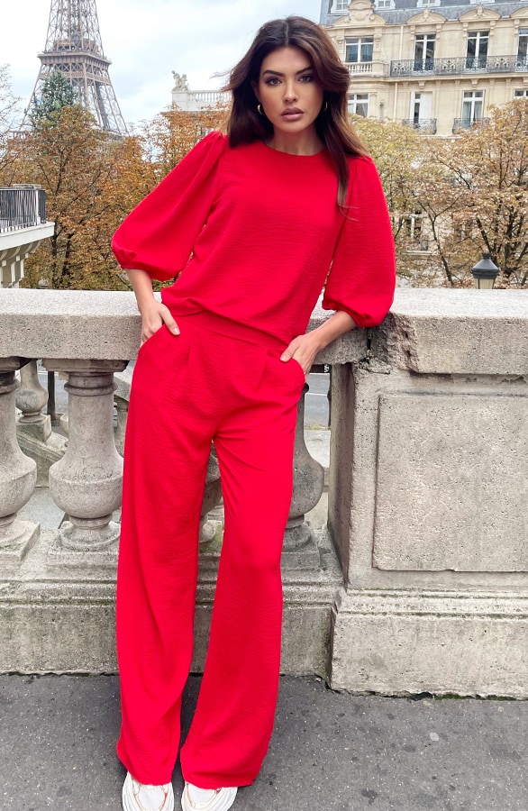Mila Pantalon Rood Regular – broeken, foto 5