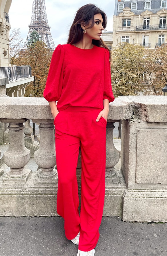 Mila Pantalon Rood Regular – broeken, foto 4