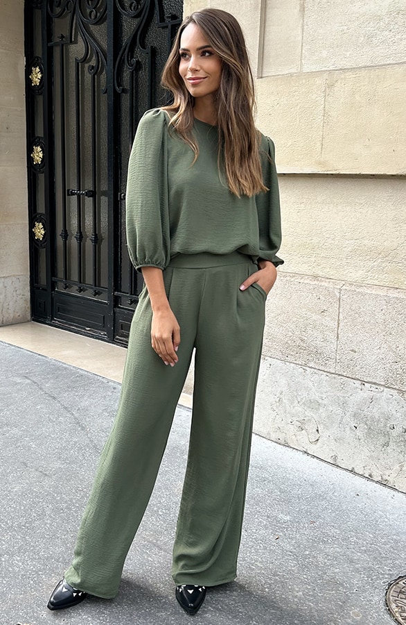 Mila Puff Sleeve Top Army – shoparchief, foto 8