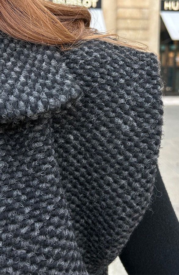 Oversized Woven Gilet Dark Grey Melange – shoparchief, foto 6