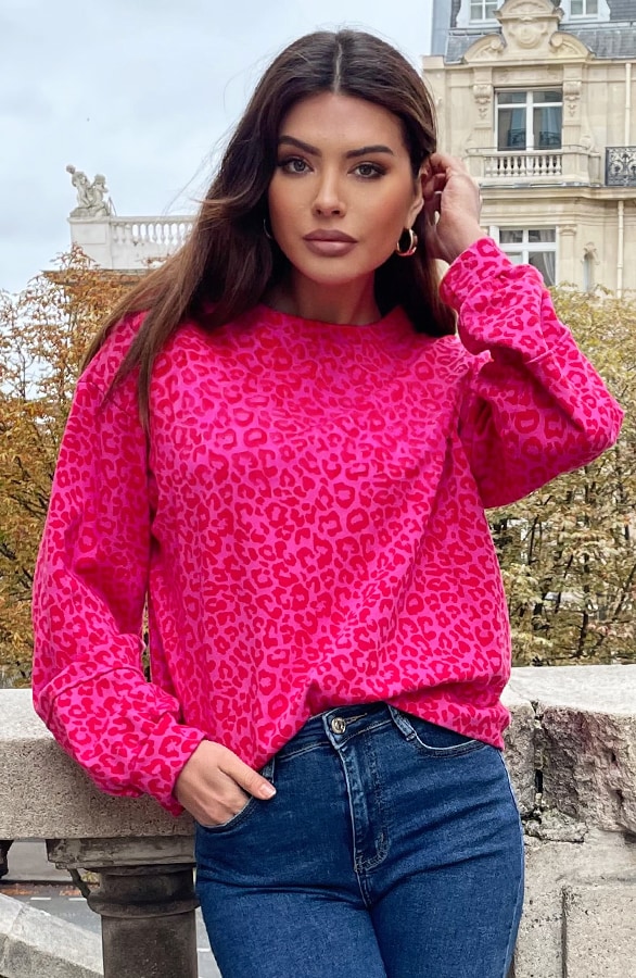 Panterprint Trui Fuchsia Rood – shoparchief, foto 4